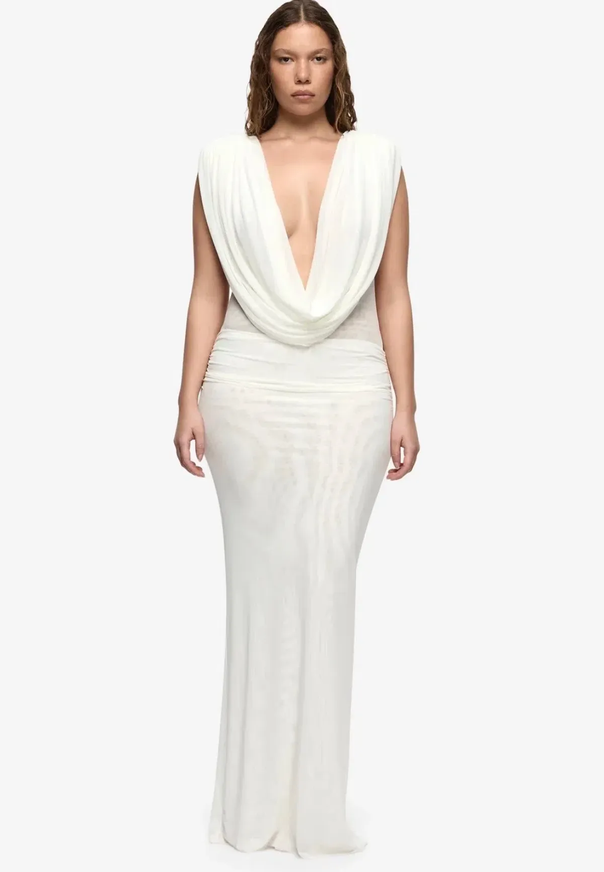 ARIANA COWL NECK MAXI IVORY SIZE 10 - Image 3