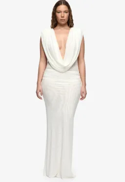 ARIANA COWL NECK MAXI IVORY SIZE 10 for rent on The Volte - image 3
