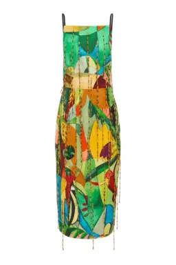 Alemais mokshini beaded fringe midi dress size 10 for rent on The Volte - image 2