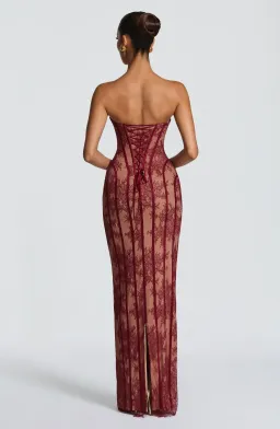 BABY BOO SIAN MAXI DRESS BURGUNDY / SIZE 10 for rent on The Volte - image 2