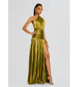 Retrofete Thalia Maxi Dress in Metallic Peridot Size S/AU8 for rent on The Volte - image 2