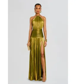 Retrofete Thalia Maxi Dress in Metallic Peridot Size S/AU8 for rent on The Volte - image 1