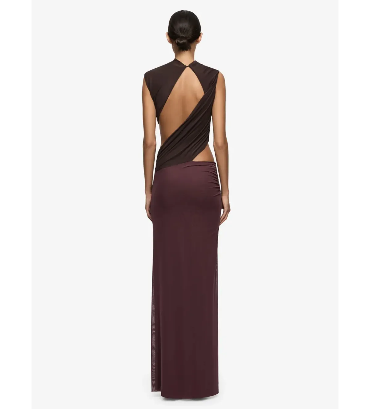 Bec & Bridge Conni Maxi Dress in Aubergine/Dark Choc Size AU8 - Image 3