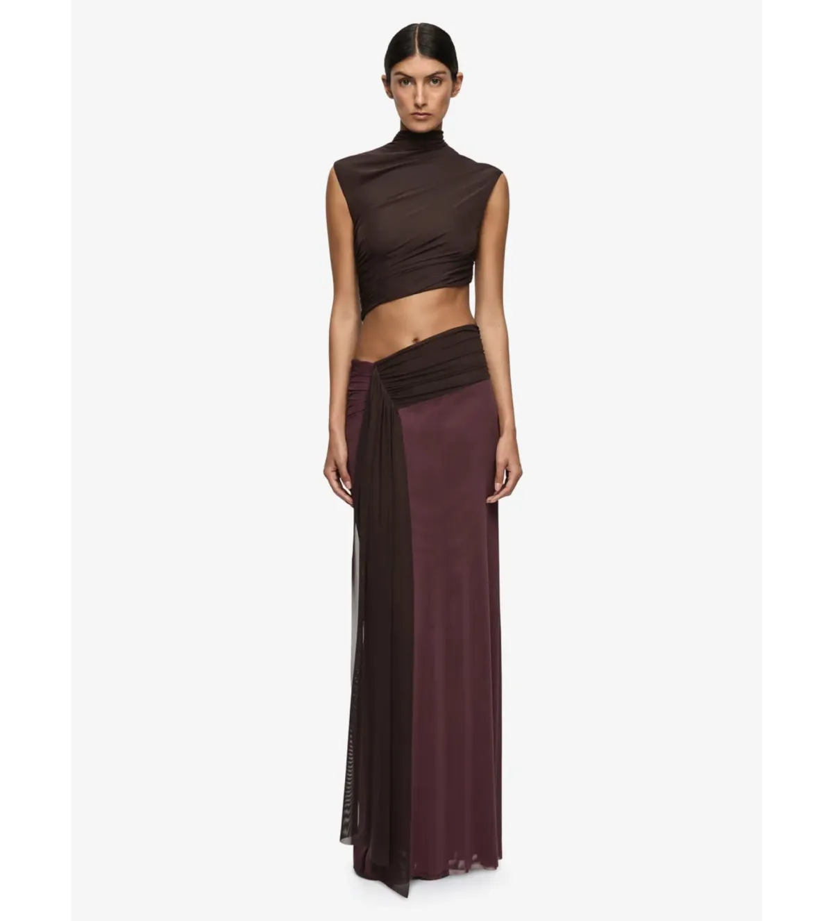 Bec & Bridge Conni Maxi Dress in Aubergine/Dark Choc Size AU8 - Image 2
