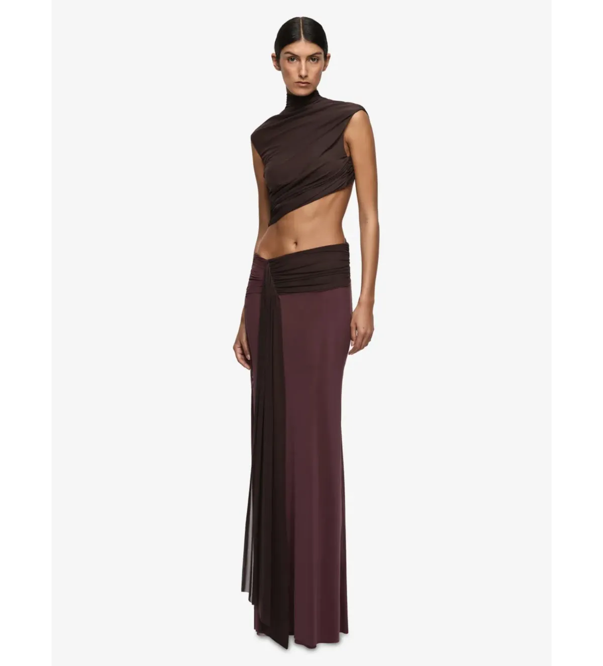 Bec & Bridge Conni Maxi Dress in Aubergine/Dark Choc Size AU8 - Image 1