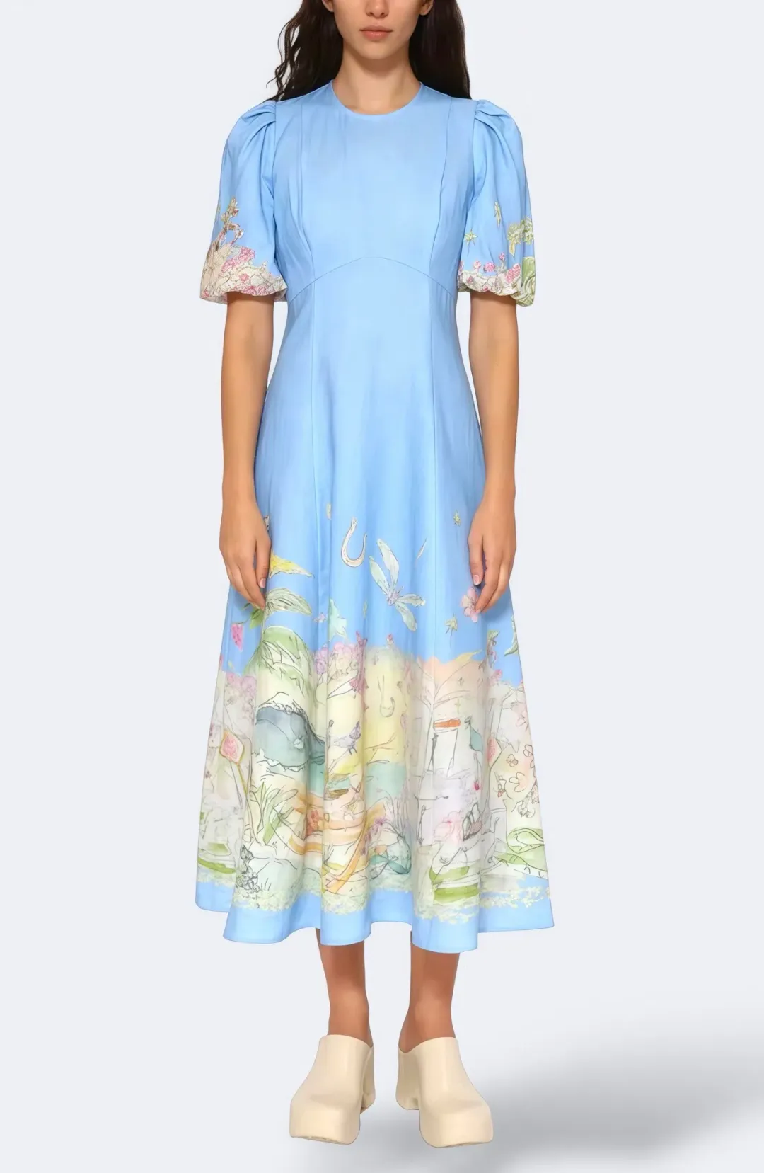Alemais Anouk Linen Midi Dress Size AU 10 / M for rent on The Volte - main image