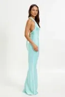 🩵 Lexi Novia Dress - Seafoam Blue - Size 10 AU - Formal Maxi Halter Gown 🩵 for rent on The Volte - image 3