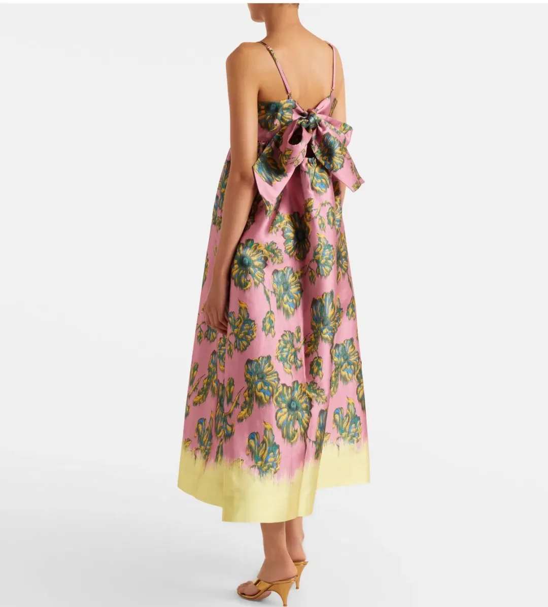 Alemais Faye Floral Midi Dress, Pink and Yellow Floral Dress Size 8 / Size S for rent on The Volte - main image