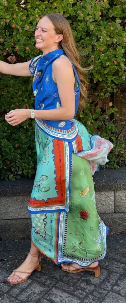 ALEMAIS Surrealist Summer Scarf Midi Dress Size 8 for rent on The Volte - image 4