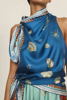 ALEMAIS Surrealist Summer Scarf Midi Dress Size 8 for rent on The Volte - image 3