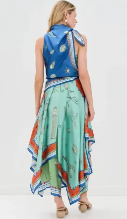 ALEMAIS Surrealist Summer Scarf Midi Dress Size 8 for rent on The Volte - image 2