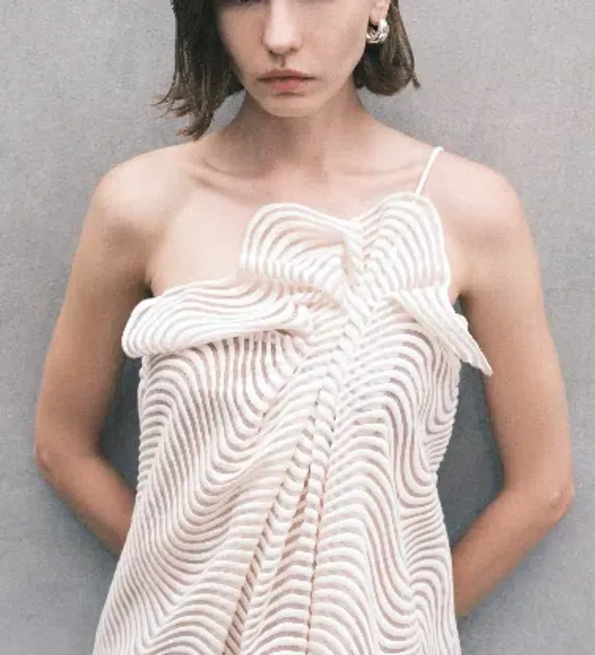 Bianca Spender - IVORY SCALLOPED LACE DRIFT DRESS Size 1 for rent on The Volte - main image