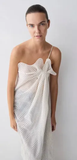 Bianca Spender - IVORY SCALLOPED LACE DRIFT DRESS Size 1 for rent on The Volte - image 2