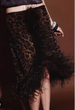 Gigi leopard feather skirt and Emma top for rent on The Volte - image 9