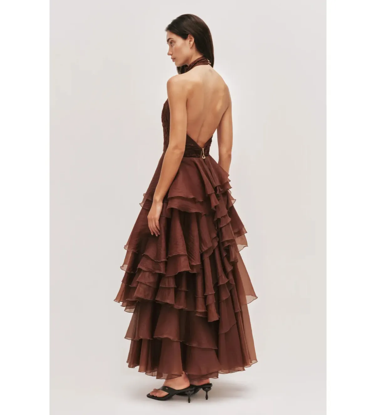 Aje Fayette Gown in Dark Chocolate Size S/AU8 - Image 3