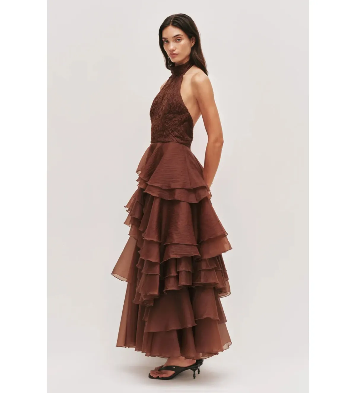 Aje Fayette Gown in Dark Chocolate Size S/AU8 - Image 2