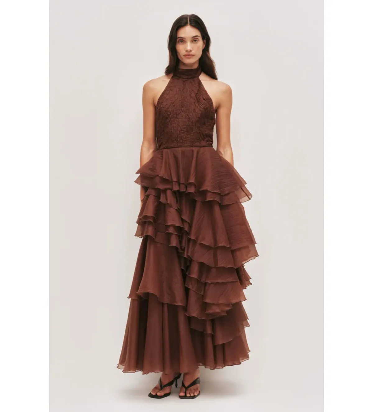 Aje Fayette Gown in Dark Chocolate Size S/AU8 - Image 1