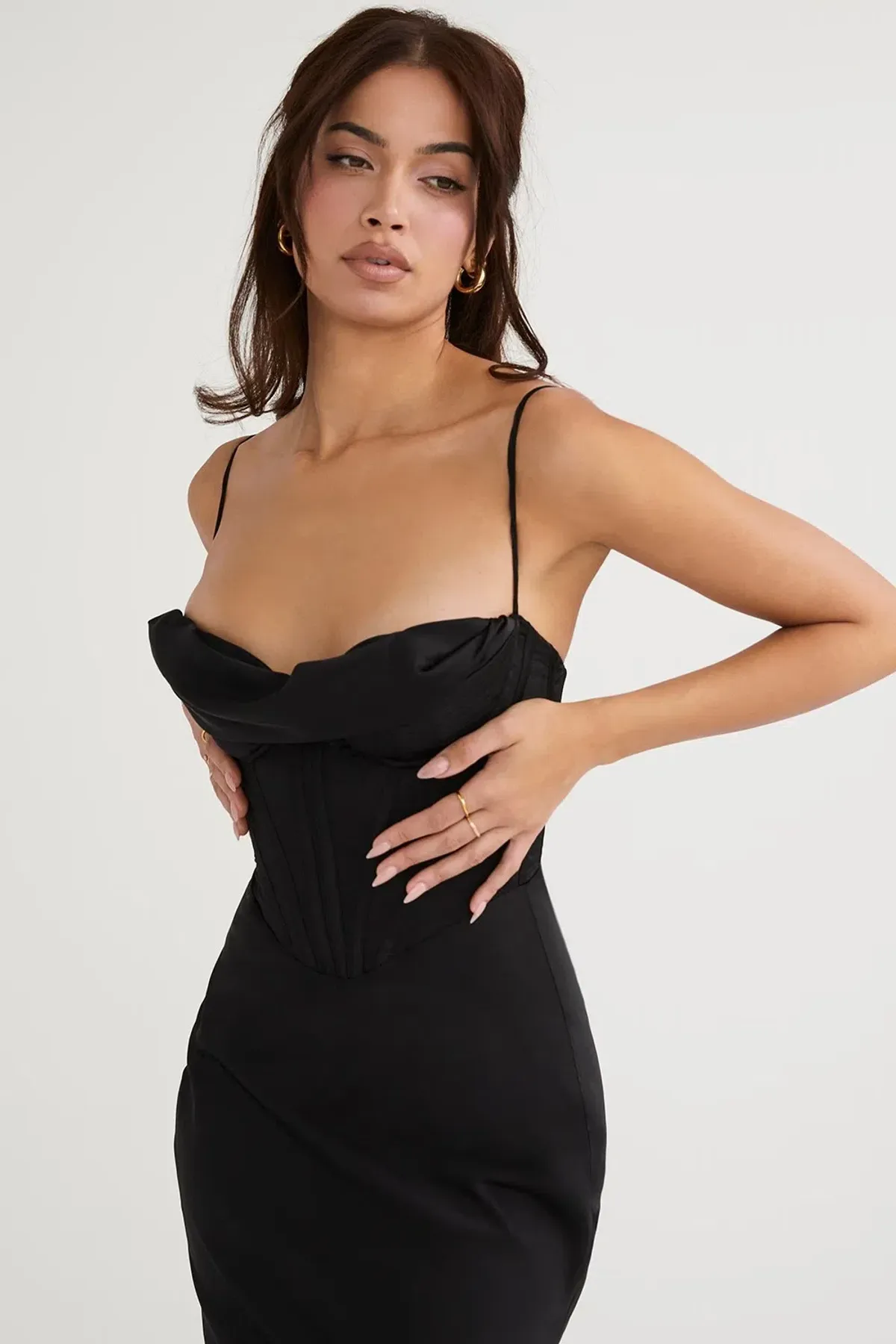House of CB Charmaine Black Corset Maxi Dress — XS Bigger Cup - Image 3