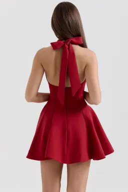House of CB Loulette Red Halter Neck Bow Mini Dress — XS Bigger Cup for rent on The Volte - image 3