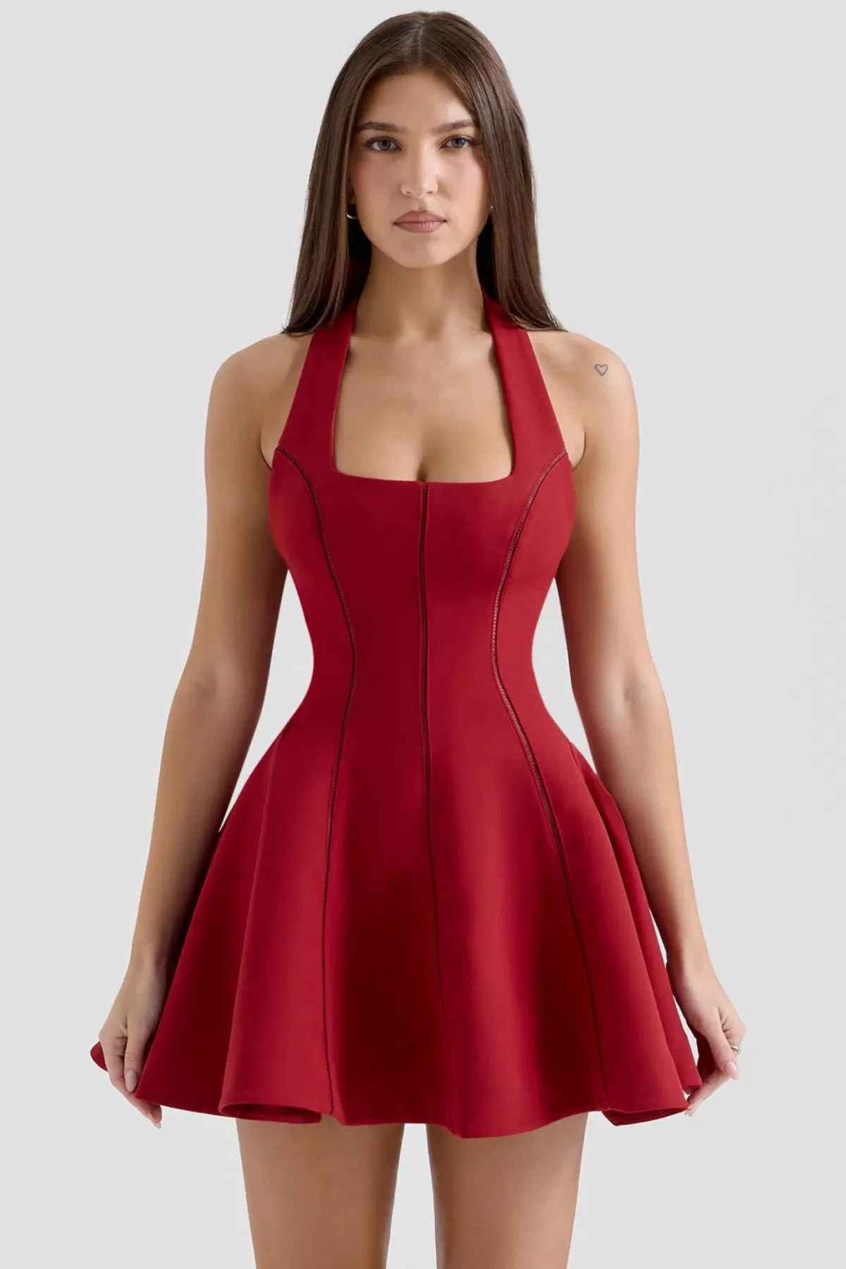 House of CB Loulette Red Halter Neck Bow Mini Dress — XS Bigger Cup - Image 1