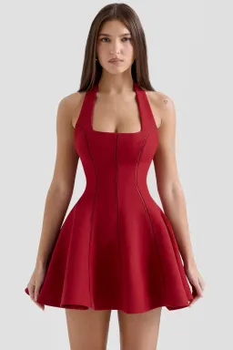 House of CB Loulette Red Halter Neck Bow Mini Dress — XS Bigger Cup for rent on The Volte - image 1