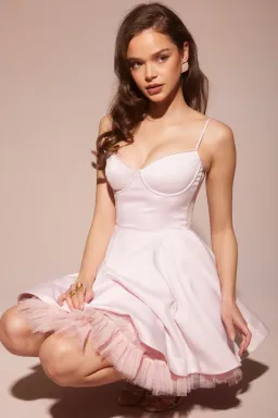 House of CB Minimoiselle Pink Satin Mini Dress for rent on The Volte - image 3