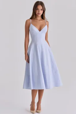 Millie Light Blue Corset Midi Dress House of CB XXS for rent on The Volte - image 3