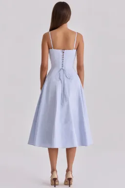 Millie Light Blue Corset Midi Dress House of CB XXS for rent on The Volte - image 2