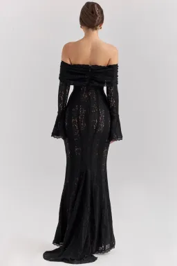 House of CB Belle Black Lace Gown XXS Black for rent on The Volte - image 3