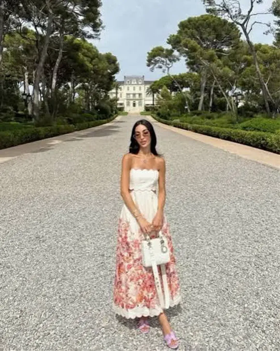 Zimmermann Devi Scallop Midi Dress in Cream Floral Size 2 / AU 12 for rent on The Volte - main image