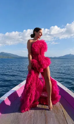 STEPH AUDINO PINK GOWN SIZE 8 for rent on The Volte - image 1