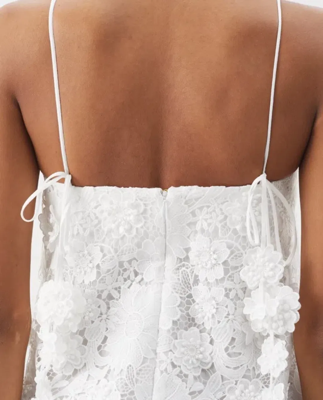 Zimmermann Raie Lace Flower Mini Dress Ivory Size 1 / AU 10 for rent on The Volte - main image