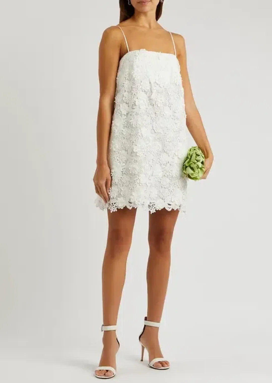 Zimmermann Raie Lace Flower Mini Dress Ivory Size 1 / AU 10 for rent on The Volte - main image