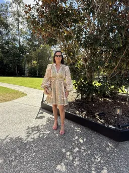ZIMMERMANN ROSELIGHT PLUNGE MINI DRESS SIZE 1 for rent on The Volte - image 4