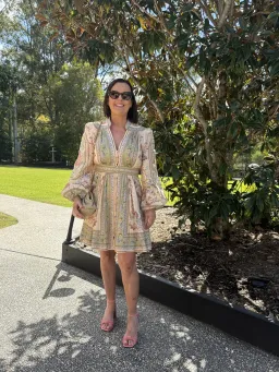 ZIMMERMANN ROSELIGHT PLUNGE MINI DRESS SIZE 1 for rent on The Volte - image 2