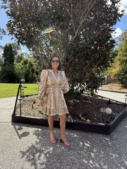 ZIMMERMANN ROSELIGHT PLUNGE MINI DRESS SIZE 1 for rent on The Volte - image 1