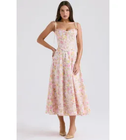 House of CB Clarabelle Midi Sundress in Pink Meadow Print Size M/AU10 for rent on The Volte - image 1