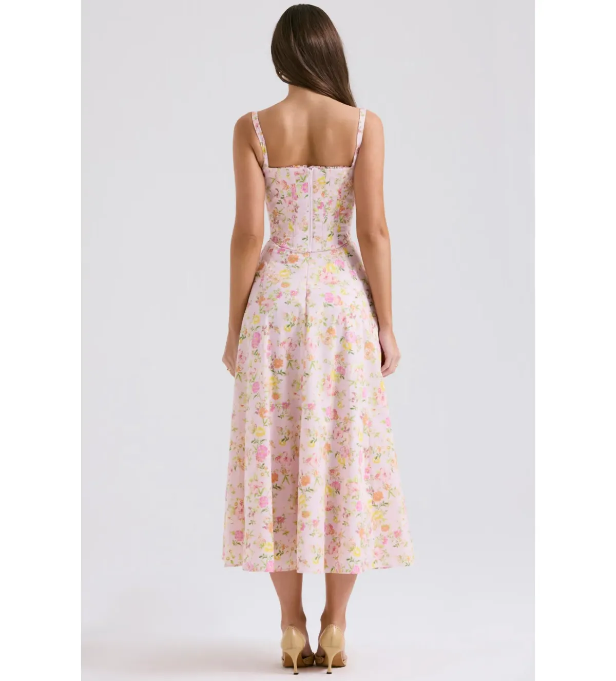 House of CB Clarabelle Midi Sundress in Pink Meadow Print Size M/AU10 - Image 2