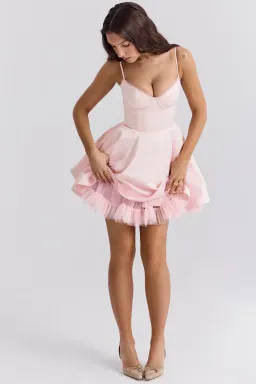 House of CB Minimoiselle Corset Tulle Mini Dress | Ballerina Pink | Size M / AU 10 | Formal, 21st, Hens, Bridesmaid for rent on The Volte - image 3