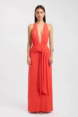 Kookai Jasmine Maxi Dress Grenadine 10 for rent on The Volte - image 1