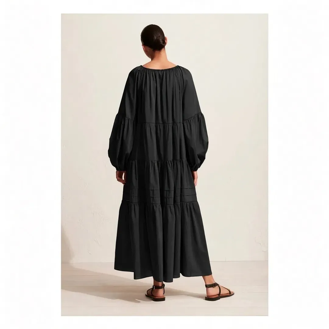 Matteau Voluminous Tiered dress size 8 Black for rent on The Volte - main image