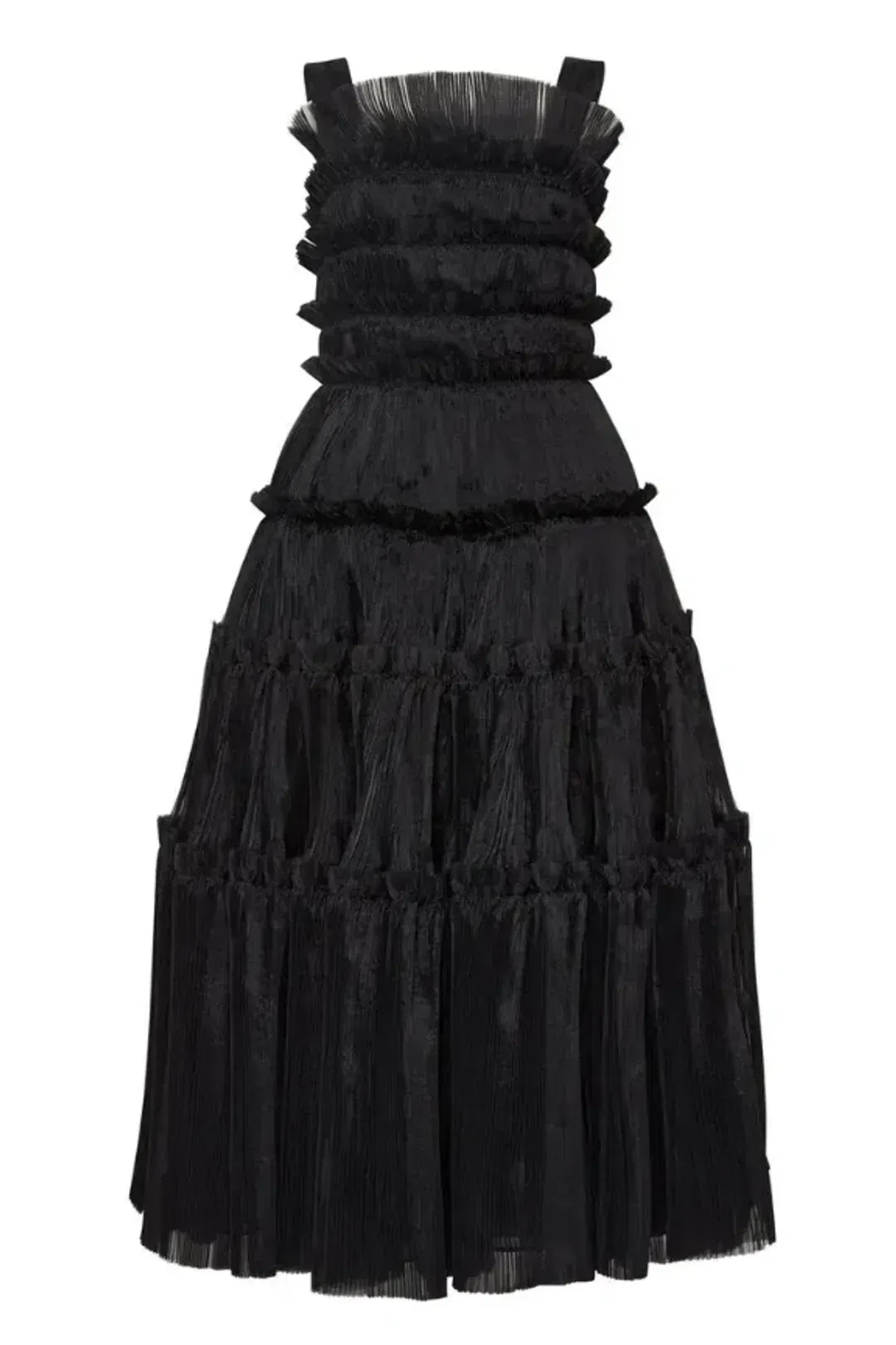 AJE JACINTO PLEATED MIDI DRESS IN BLACK SIZE AU 6 for rent on The Volte - main image