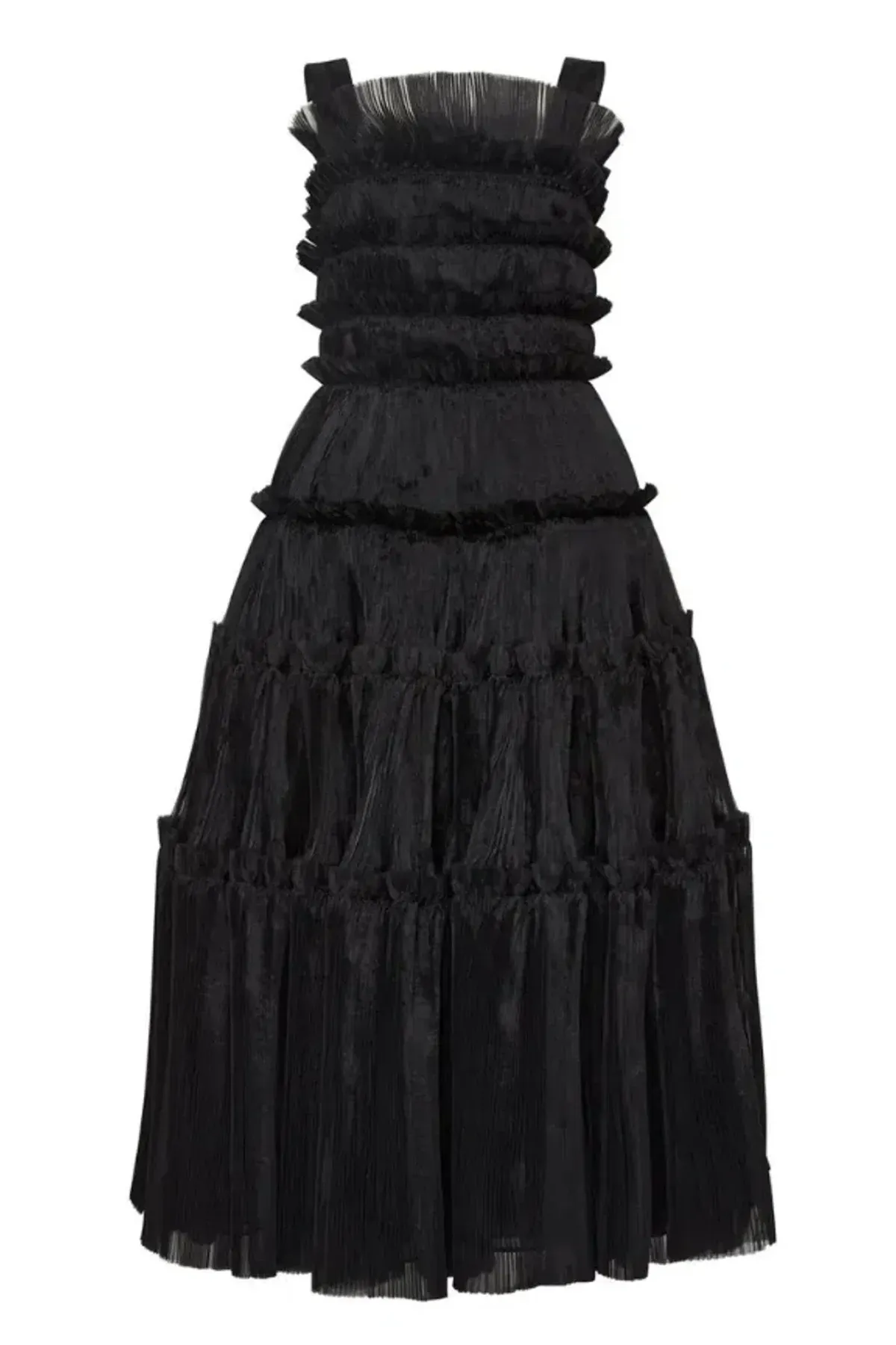 AJE JACINTO PLEATED MIDI DRESS IN BLACK SIZE AU 6 - Image 1