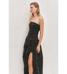 Aje Regina Pearl Gown in Black Size AU12 for rent on The Volte - image 2