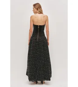 Aje Regina Pearl Gown in Black Size AU12 for rent on The Volte - image 3