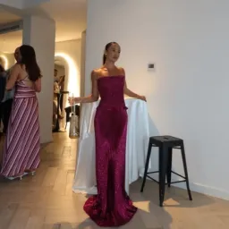 L'IDEE Maya Gown In Sangria Glitter Size 6 for rent on The Volte - image 4
