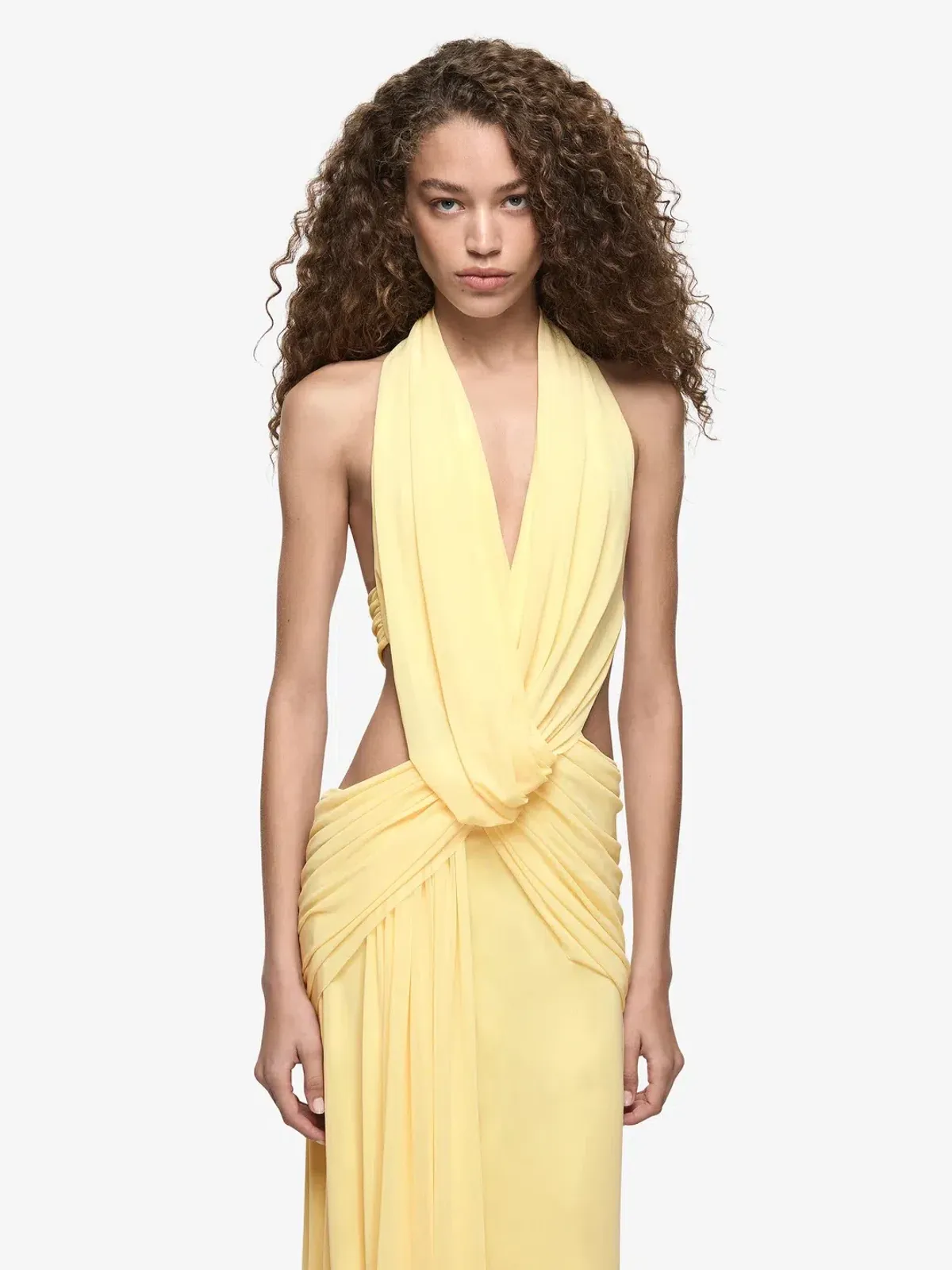 BEC & BRIDGE CHARLIZE HALTER MAXI YELLOW / SIZE 8 - Image 3