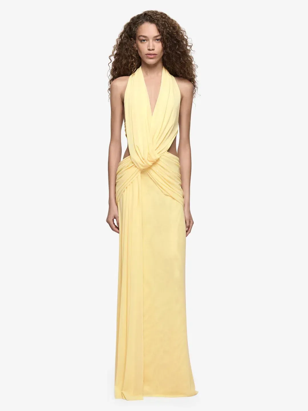 BEC & BRIDGE CHARLIZE HALTER MAXI YELLOW / SIZE 8 for rent on The Volte - main image