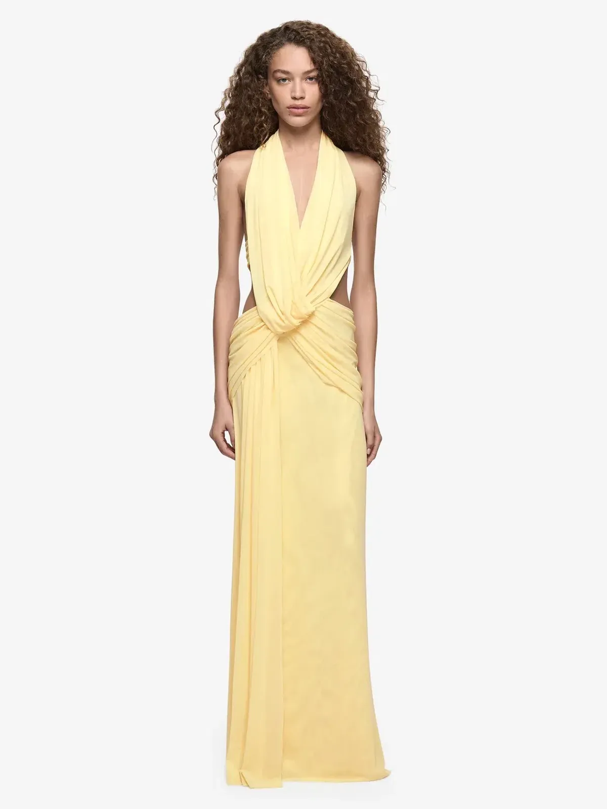 BEC & BRIDGE CHARLIZE HALTER MAXI YELLOW / SIZE 8 - Image 1