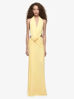 BEC & BRIDGE CHARLIZE HALTER MAXI YELLOW / SIZE 8 for rent on The Volte - image 1